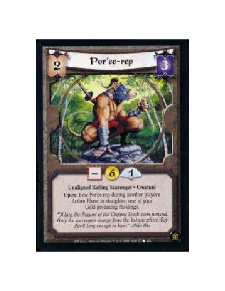 Por'ee-rep  - Unaligned Ratling Scavenger * Creature Open: Bow Por'ee-rep during another player's Action Phase to straighten one