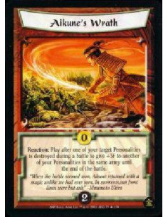 Aikune's Wrath FOIL - Reaction: Play after one of your target Personalities is destroyed during a battle to give +3F to another