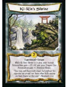 Ki-Rin's Shrine Exp  - Experienced . Unique While Ki-Rin's Shrine is in play, your Human Personalities gain +1F/+1C and your Dra