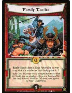 Family Tactics  - Battle: Name a family. Each personality in your army that is a member of that family gains +1F.