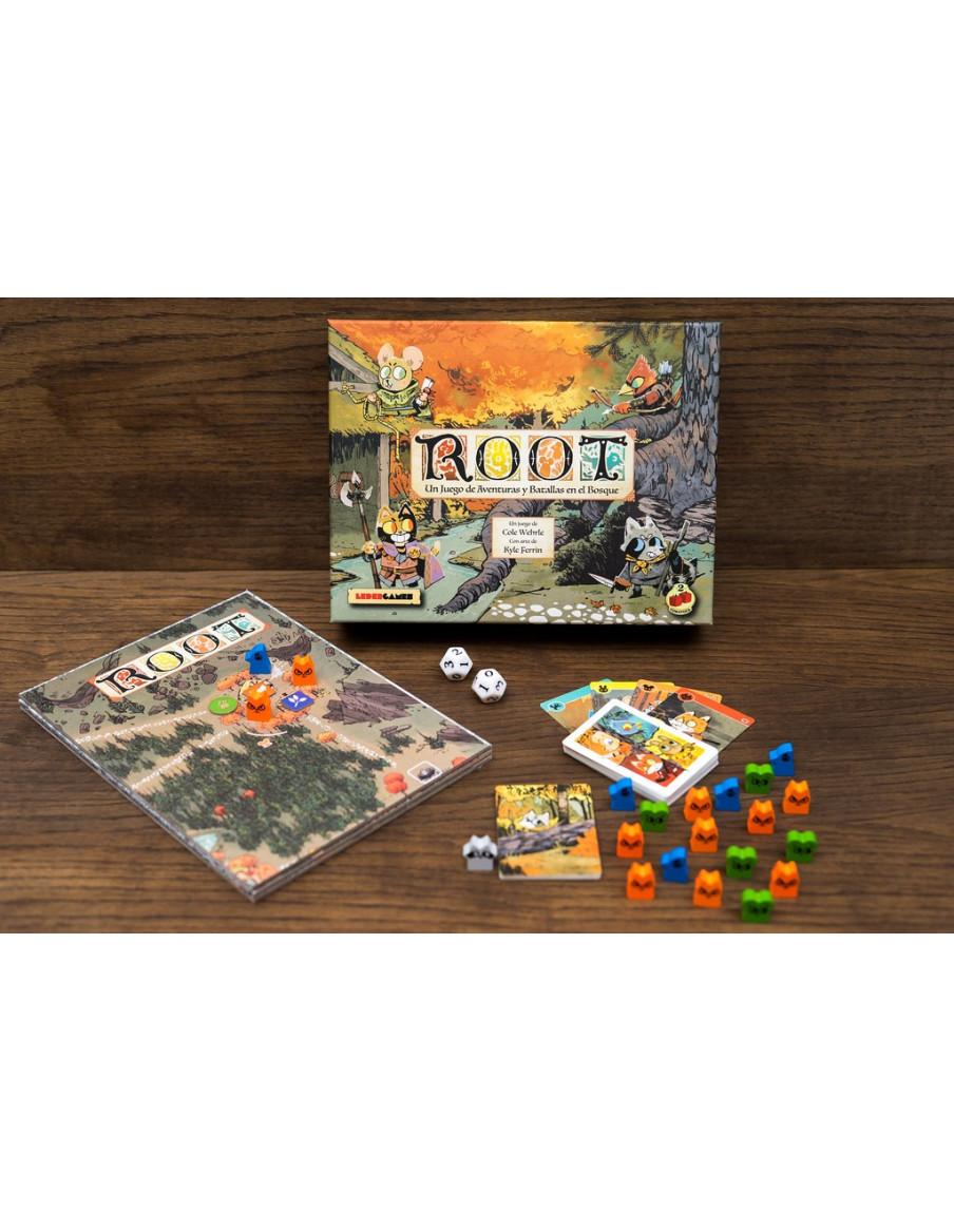 Root. Juego de Mesa  - Juego de aventura asimétrico en el que los jugadores se enfrentan por el dominio de un bosque poblado por