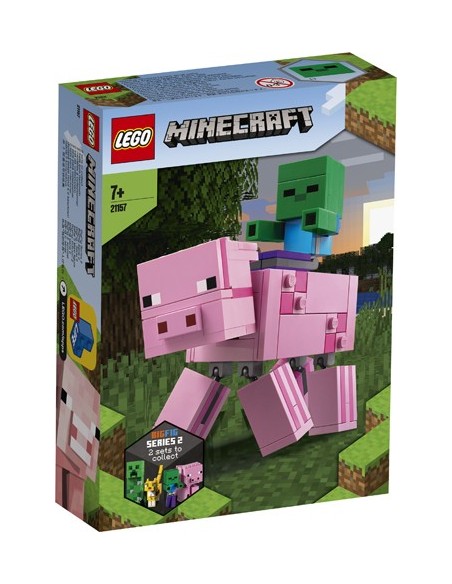 Lego. BigFig: Cerdo con Bebé Zombi. Minecraft