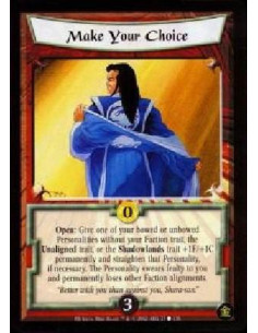 Make Your Choice - Open: Give one of your bowed or unbowed Personalities without your Faction trait, the Unaligned trait, or th