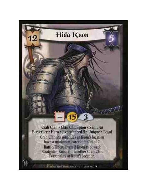 Hida Kuon Exp5 Full Bleed  - Crab Clan · Clan Champion · Samurai · Hero · Berserker · Experienced 5 · Unique · Loyal. Crab Clan