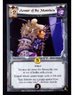Armor of The Mountain  - Armor You may not move this Personality into or out of battles with actions. Ranged Attacks cannot targ