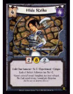 Hida Reiha Exp - Crab Clan Samurai. Yu 5. Experienced. Unique Followers gain Yu +2 while attached to Reiha.