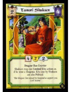 Tamori Shukuen  - Dragon Clan Courtier Shukuen may cast Limited Kiho actions as if he were a Shugenja. Kiho cast by Shukuen are 