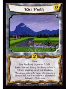 Rice Paddy - Farm Bow Rice Paddy to produce 2 Gold. Battle: Bow and destroy Rice Paddy to bow a Follower attacking one of your