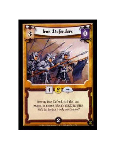 Iron Defenders  - Destroy Iron Defenders if this unit assigns or moves into an attacking army.