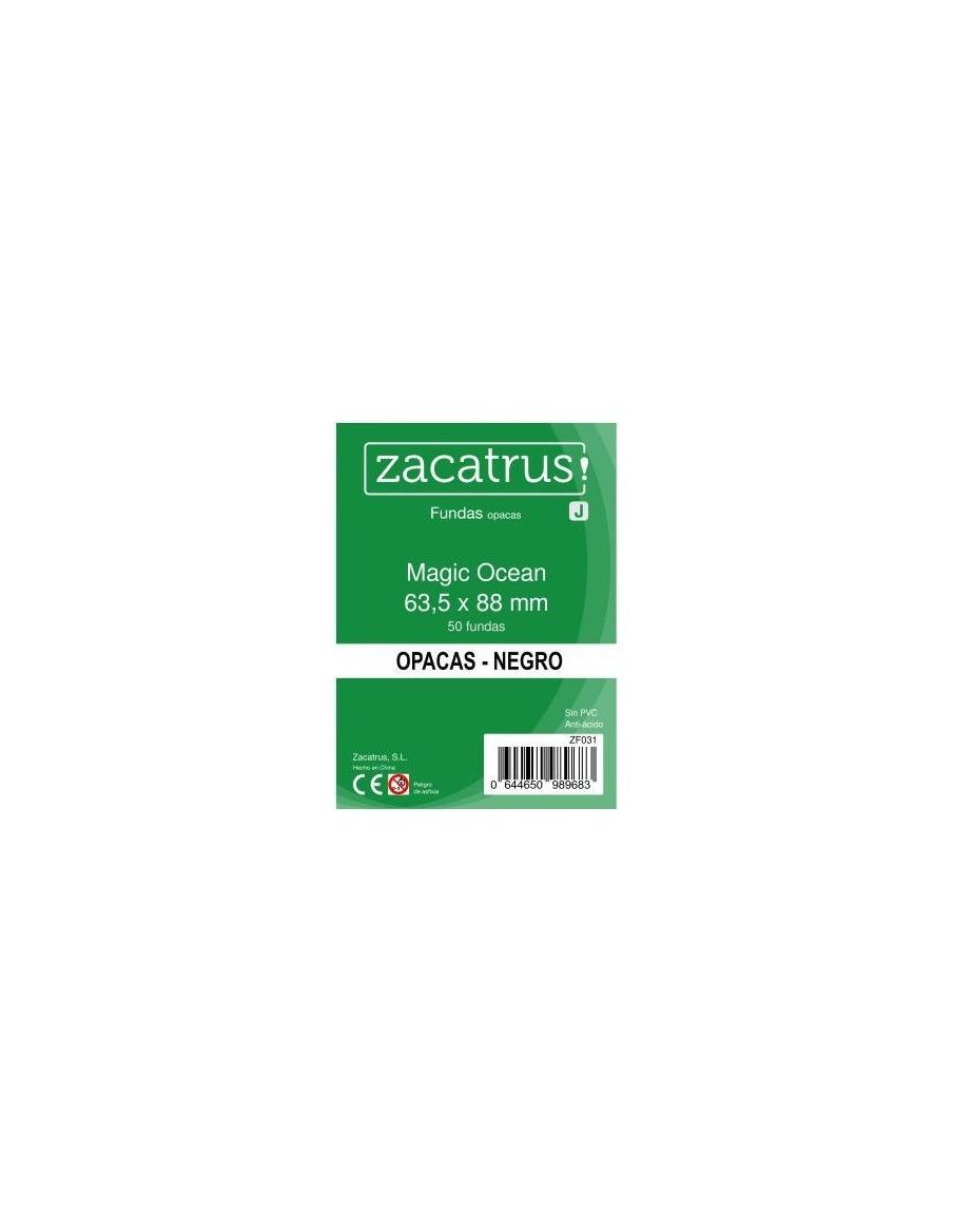 Fundas Zacatrus Magic Ocean (Standard: 63,5mm x 88 mm) Negro (50 uds)  - Fundas premium negras opacas tamaño 63,5x88 milímetros