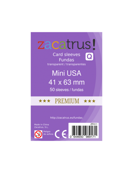 Fundas Zacatrus Mini USA Premium (41 mm x 63 mm) (55 uds)