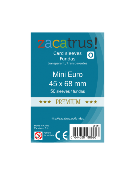 Fundas Zacatrus Mini Euro Premium (45mm x 68mm) (55 uds)