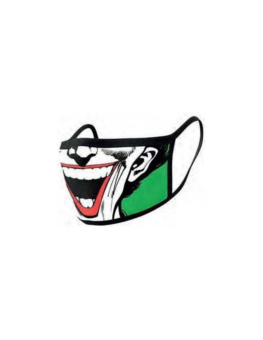 Pack 2 x Mascarilla reutilizable Joker. Batman  - Contiene 2 mascarillas reutilizables con la sonrisa del Joker para Adultos