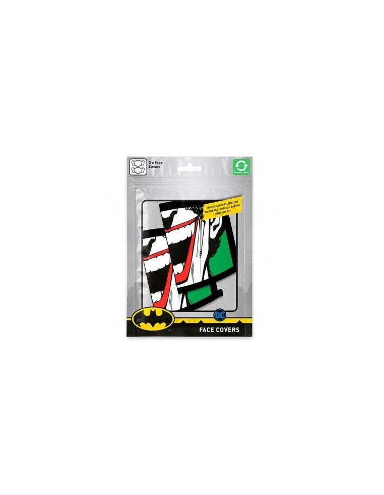 Pack 2 x Mascarilla reutilizable Joker. Batman  - Contiene 2 mascarillas reutilizables con la sonrisa del Joker para Adultos