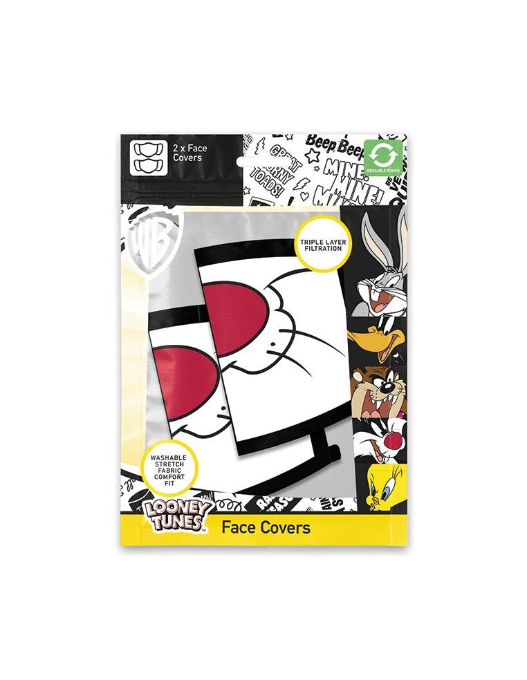 Pack 2 x Mascarilla reutilizable Silvestre. Looney Tunes  - Contiene 2 mascarillas reutilizables para adulto