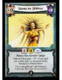 Uona no Shiryo FOIL  - Phoenix Clan Ancestor. Unique Uona no Shiryo gains +1F/+1C per Spell you control, each to a maximum of th