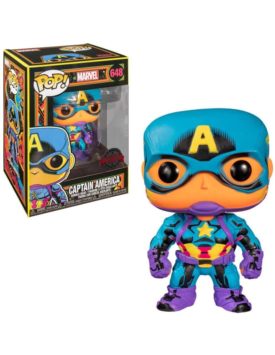 Funko Pop Capitán América. Marvel Black Light