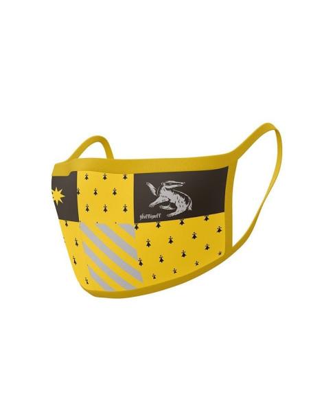 Pack 2 x Mascarilla reutilizable Hufflepuff. Harry Potter  - Paquete con 2 mascarillas reutilizables para Adultos