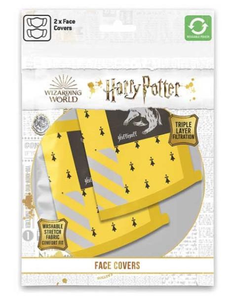 Pack 2 x Mascarilla reutilizable Hufflepuff. Harry Potter  - Paquete con 2 mascarillas reutilizables para Adultos 2