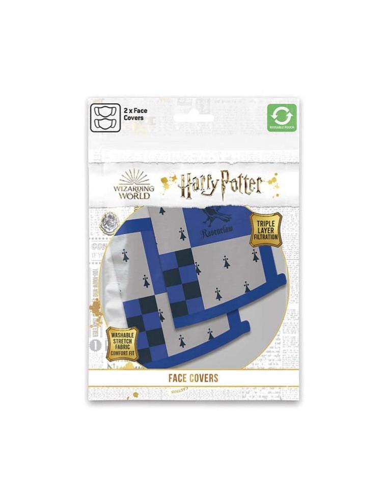 Pack 2 x Mascarilla reutilizable Ravenclaw. Harry Potter  - Paquete con 2 mascarillas reutilizables para Adultos