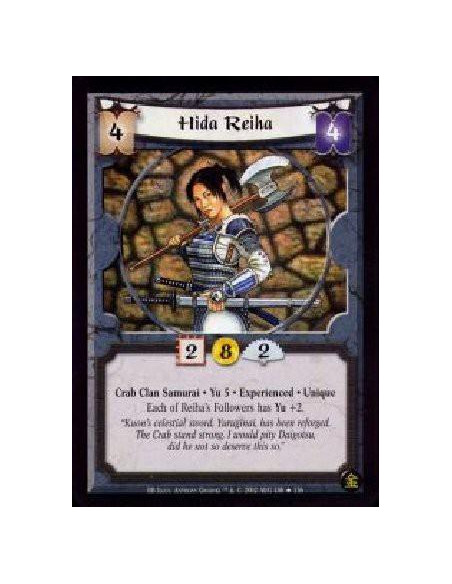 Hida Reiha Exp FOIL (SIgned by Anthony Grabski)  - Crab Clan Samurai. Yu 5. Experienced. Unique Followers gain Yu +2 while attac