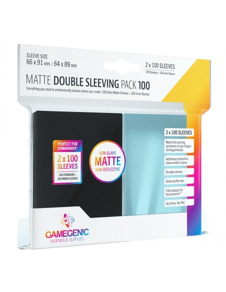 MATTE DOUBLE SLEEVING PACK (100) 66x91 mm / 64x89mm Gamgegenic