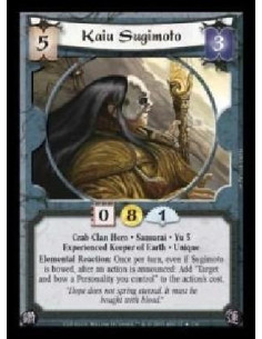 Kaiu Sugimoto Exp (Español)  - Crab Clan Hero · Samurai · Yu 5 · Experienced Keeper of Earth · Unique. Elemental Reaction: Once