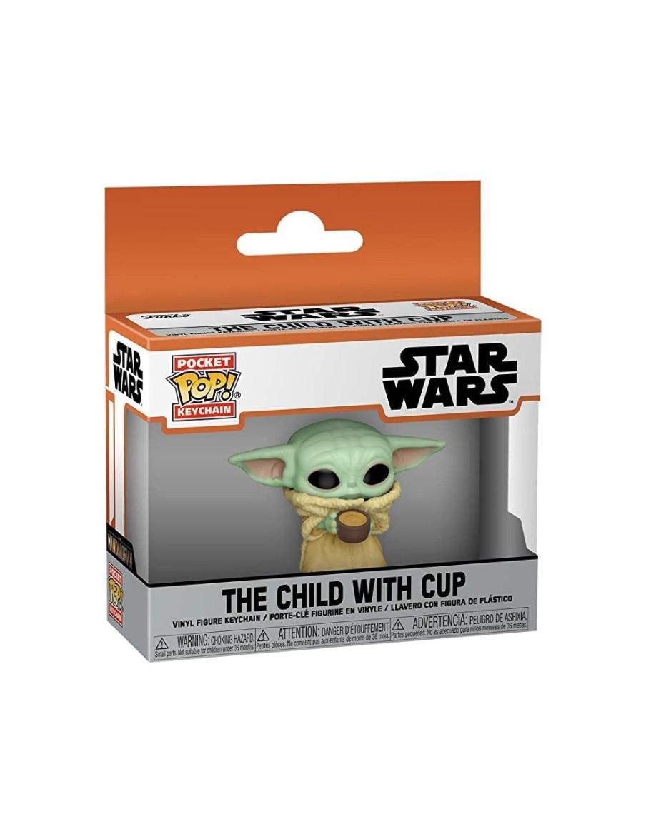 Llavero Pop. The Child con Cuenco (Baby Yoda) The Mandalorian. Star Wars  - Llavero Pop The Child with cup (Baby Yoda) The Manda