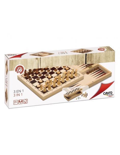 3 en 1 Ajedrez + Damas + Backgammon  - 