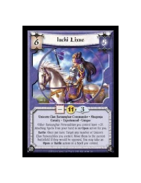 Iuchi Lixue Exp  - Unicorn Clan Baraunghar Commander · Shugenja · Cavalry · Experienced · Unique. Other Baraunghar Personalities