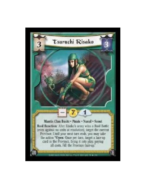 Tsuruchi Risako FOIL (Idioma Inglés)  - Mantis Clan Bushi · Pirate · Naval · Scout. Raid Reaction: After Risako's army wins a Ra