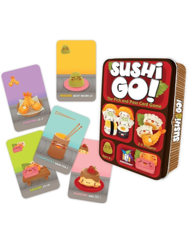 Sushi Go  - 1Este juego contiene 108 cartas y le corresponden las «fundas USA 56x87mm»