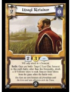 Usagi Retainer  - Will only attach to a Samurai. Battle: Once per battle: Target 2 Lion Clan Samurai in this card's battle, othe
