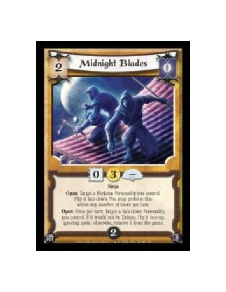 Midnight Blades  - Ninja. Open: Target a Ninjitsu Personality you control. Flip it face-down. You may perform this action any nu
