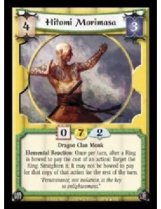 Hitomi Morimasa FOIL  - Dragon Clan Monk. Elemental Reaction: Once per turn, after a Ring is bowed to pay the cost of an action: