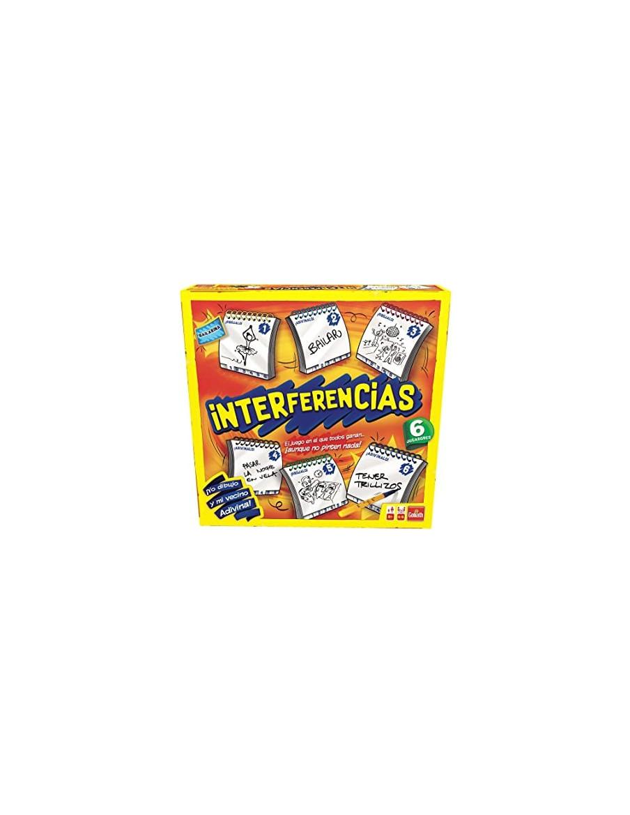 Interferencias (6 Jugadores)  - Contenido: 140 tarjetas con 840 nuevas palabras, 6 cuadernos de vinilo borrables, 6 rotuladores,