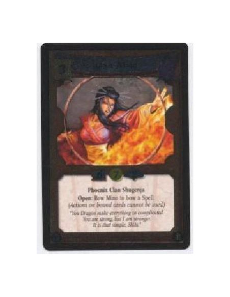Isawa Mino FOIL  - Phoenix Clan Shugenja Open: Bow Mino to bow a Spell. (Actions on bowed cards cannot be used.)