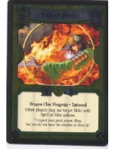 Tamori Shiki FOIL  - Dragon Clan Shugenja. Tattooed Other players may not target Shiki with Spell or Kiho actions.