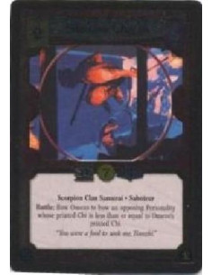Shosuro Omezo FOIL  - Scorpion Clan Samurai. Saboteur Battle: Bow Omezo to bo an opposing Personality whose printed Chi is less