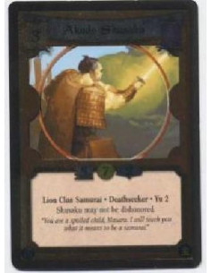 Akodo Shusaku (French)  - Lion Clan Samurai. Deathseeker. Yu 2 Shusaku may not be dishonored.