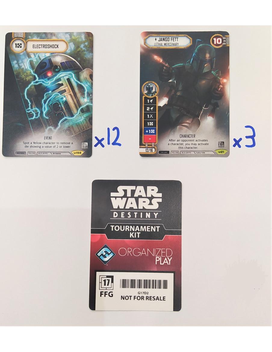 Star Wars Destiny Tournament Kit - G17D2 (inglés)  - Tournament Kit Contenido: 12 Cartas básicas: "Electroshock" 3 cartas de éli
