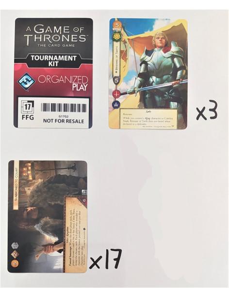 A Game of Thrones TCG - Tournament Kit Cards G17G2  - Contiene: 17 cartas básicas: Summoned to Court 3 cartas especiales: Brienn