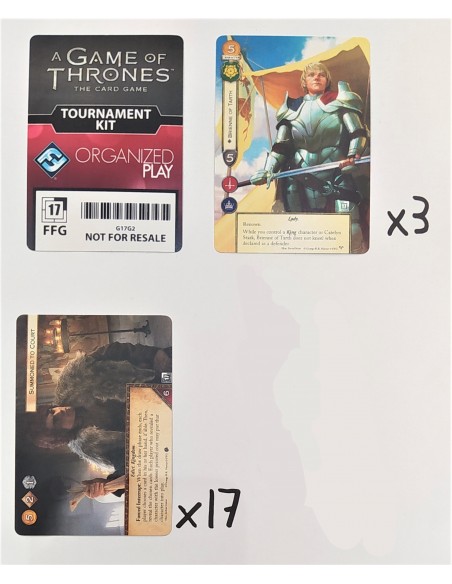 A Game of Thrones TCG - Tournament Kit Cards G17G2