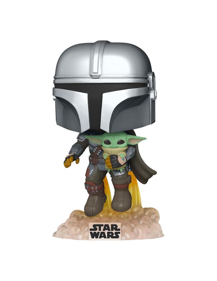 Funko Pop. The Mandalorian Volando Jet Pack y Baby Yoda. Mandalorian.  - 