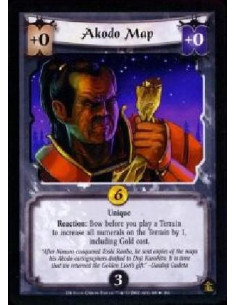Akodo Map  - Unique Reaction: Bow before you play a Terrain to increase all numerals on the Terrain by 1, including Gold cost.