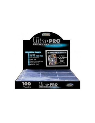 Caja de Hojas de Archivador 9 Bolsillos Ultra Pro Platinum (100)  - 5Caja de 100 hojas de 9 bolsillos para proteger tus cartas a