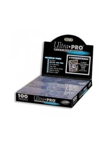 Caja de Hojas de Archivador 9 Bolsillos Ultra Pro Platinum (100)  - 5Caja de 100 hojas de 9 bolsillos para proteger tus cartas a