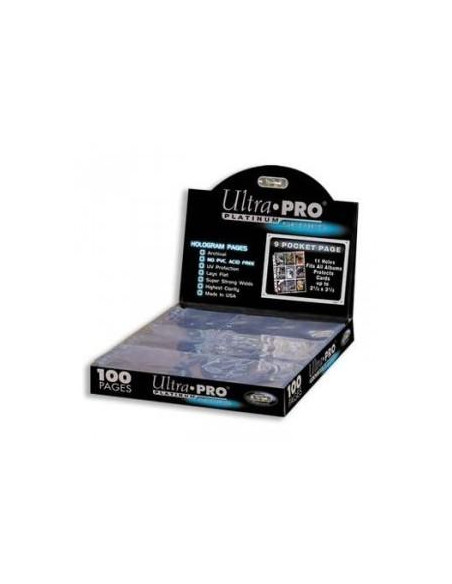 Caja de Hojas de Archivador 9 Bolsillos Ultra Pro Platinum (100)  - 5Caja de 100 hojas de 9 bolsillos para proteger tus cartas a
