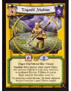 Togashi Matsuo FOIL  - Dragon Clan Tattooed Man * Unique Reaction: Before another player targets Matsuo with an action while he