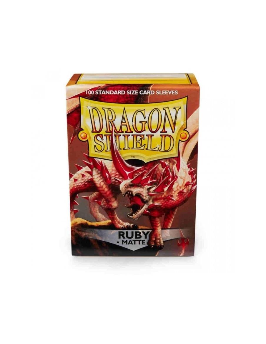 Dragon Shield Standard Size Sleeves (63x88mm) - Ruby Mate (100)  - Fundas Tamaño Magic The Gathering, Pokemon TCG, Digimon TCG, 